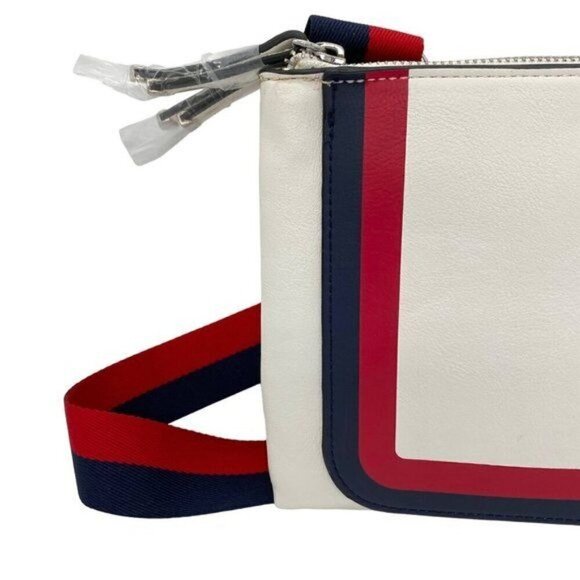 Alfani Miahh Web Strap Womens Crossbody Bag Double Zip Purse - Picture 3 of 12